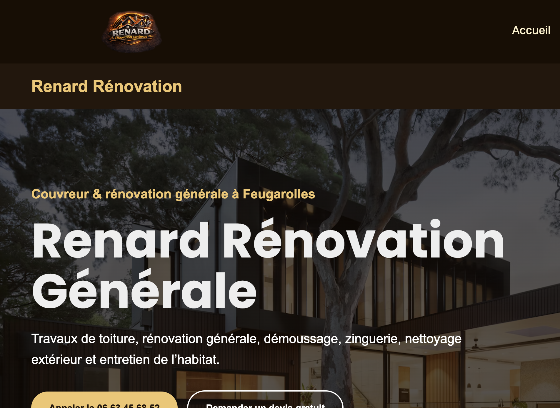 Exemple de site internet rénovation